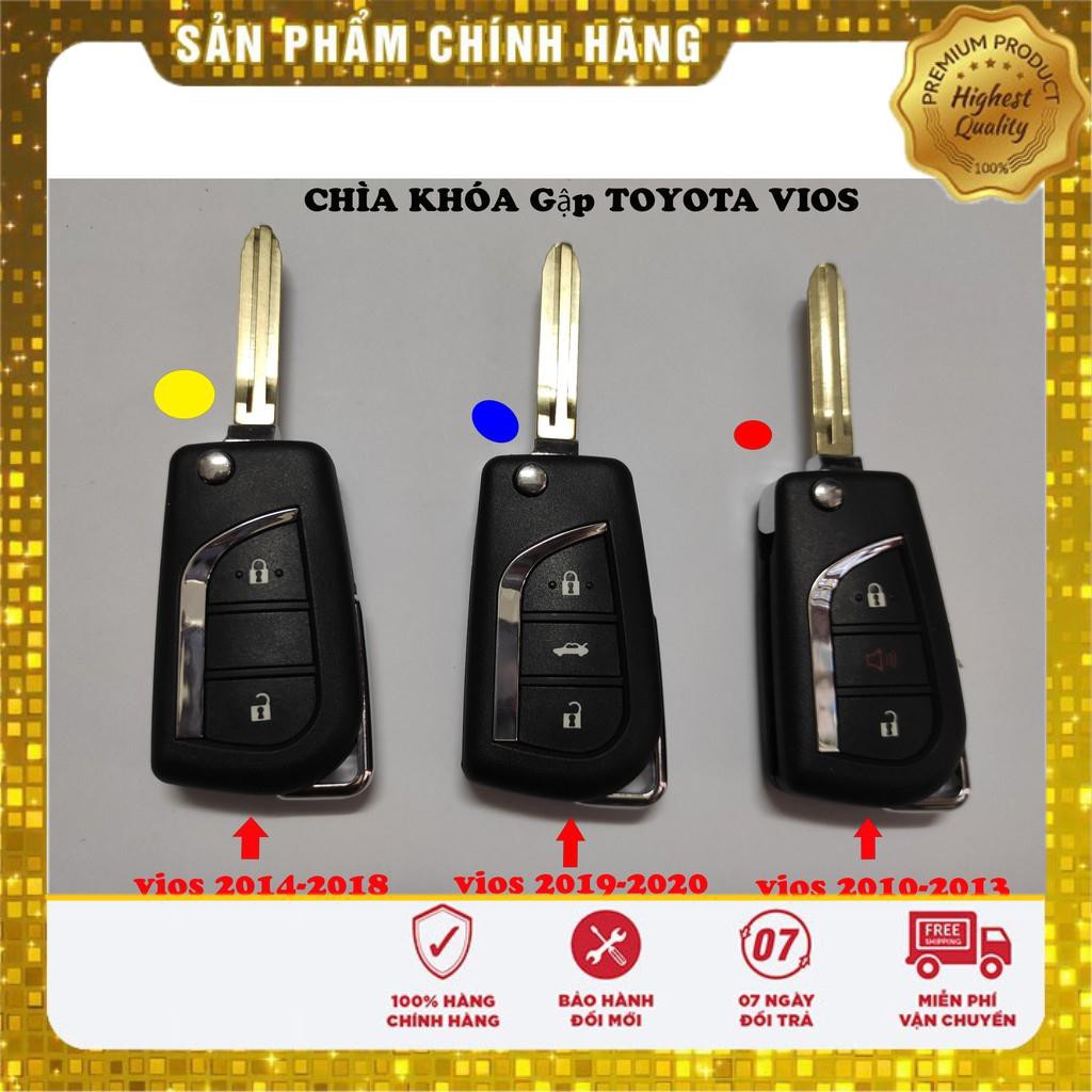 Chìa khóa gập theo xe Toyota Vios,Yaris 2010-2013,2014-2018,2019-2020_tặng kèm pin(bảo hành 12 tháng)