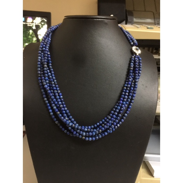 Vòng cổ đá Lapit chùm 6 sợi si tuyển