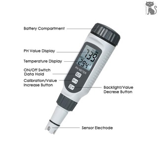 COD☆ SMART SENSOR Professional pH Water Quality Tester High Precision Portable Pen Type pH Meter Acid