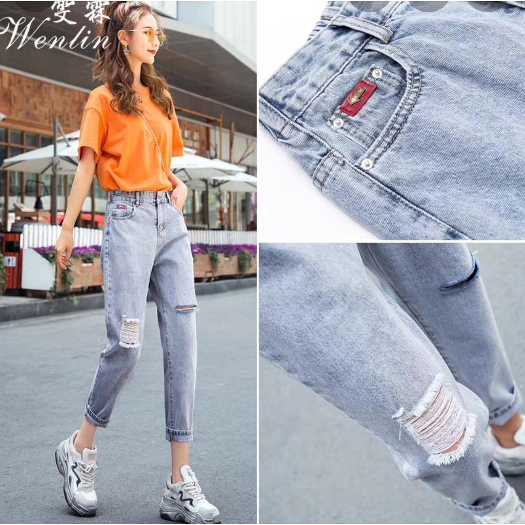 Quần bò baggy nữ quần jean baggy nữ quần jeans nữ lưng cao cạp cao quần nữ đẹp 3 size S M L hot 2022 SKShop22 | BigBuy360 - bigbuy360.vn