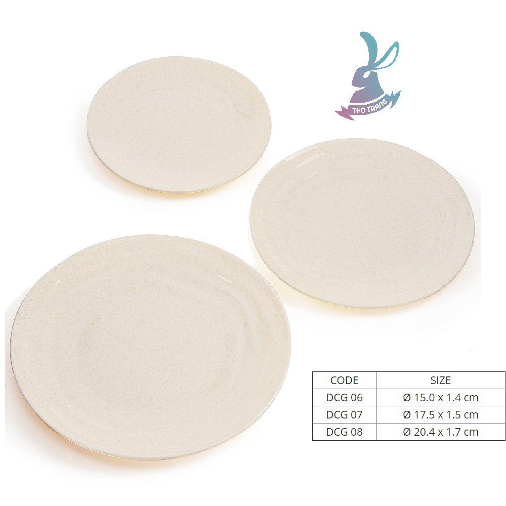 Dĩa Tròn Cạn Vân Đá Nhựa Melamine Cao Cấp Fataco Việt Nam đủ size