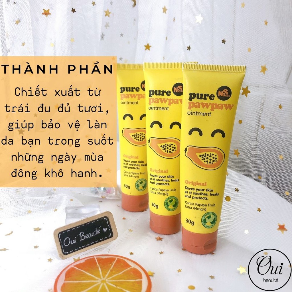 Kem dưỡng ẩm Pure Paw Paw, Kem đa năng hương đu đủ 30g Ouibeaute