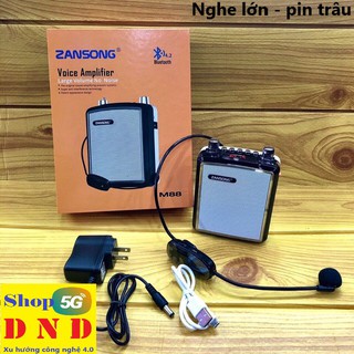 Loa trợ giảng zansong M88 - 1 mic không dây- Hỗ trợ bluetooth, có thể sạc ngược cho mic và điện thoại