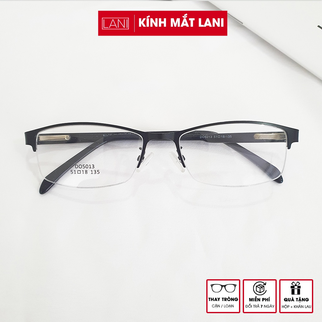 Gọng kính cận nửa viền kim loại Lani 5013 - Lắp mắt cận theo yêu cầu