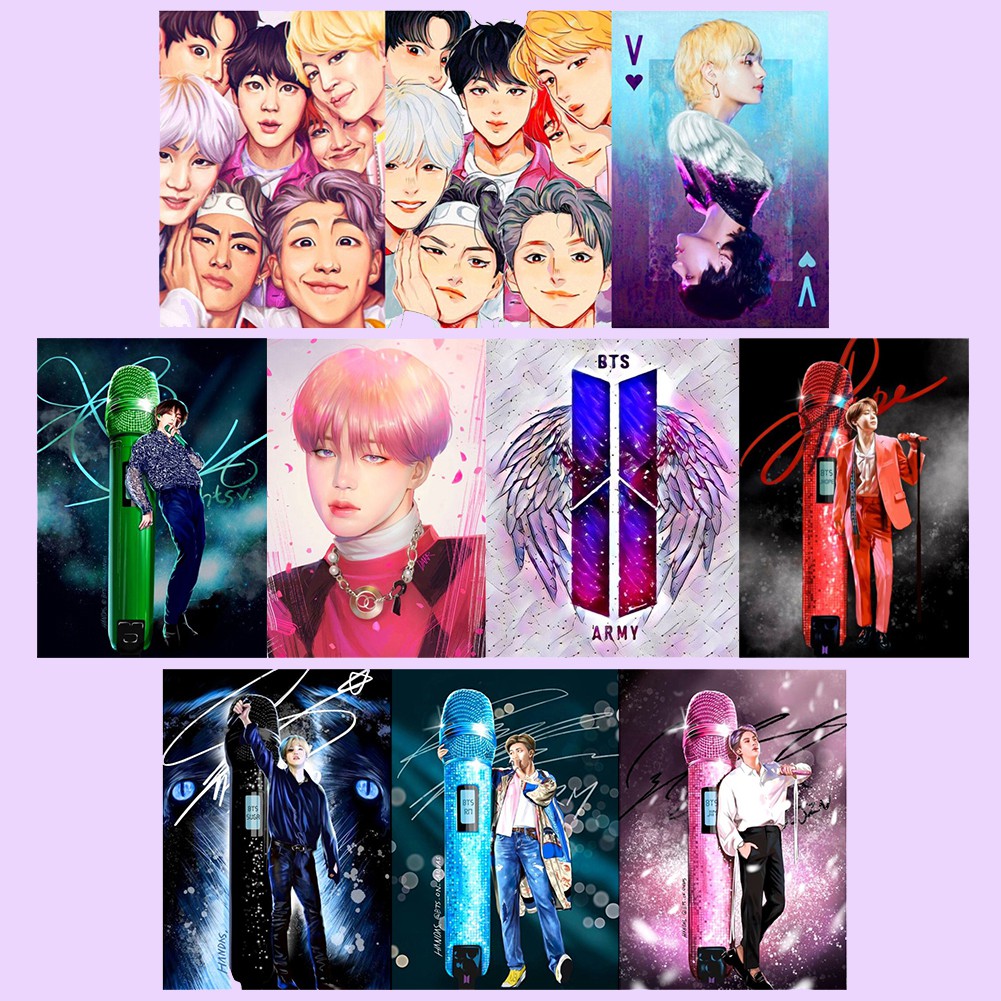 Bộ Tranh Đính Đá Tự Làm Hình Nhóm Nhạc Bts | BigBuy360 - bigbuy360.vn