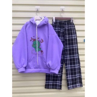 Áo nỉ hoodie hình khủng long cute HANA1300