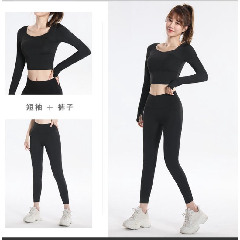 Bộ quần thể thao áo tập gym yoga nữ qc2