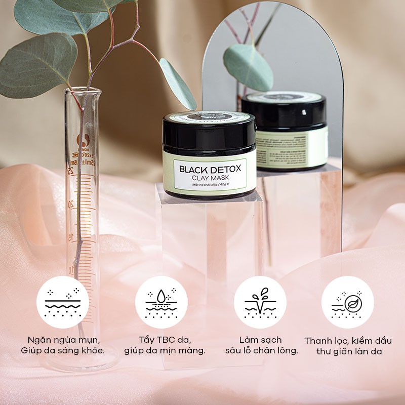 Mặt Nạ Đất Sét Than Hoạt Tính Thanh Lọc, Thải Độc Da Black Detox Clay Mask Zakka Naturals 40g | BigBuy360 - bigbuy360.vn