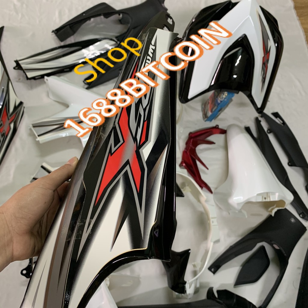 Bộ Dàn áo xe wave RSX 110 đời  2010 đến 2011 Màu Trắng Đen - nhựa trắng nguyên sinh ABS  cao cấp