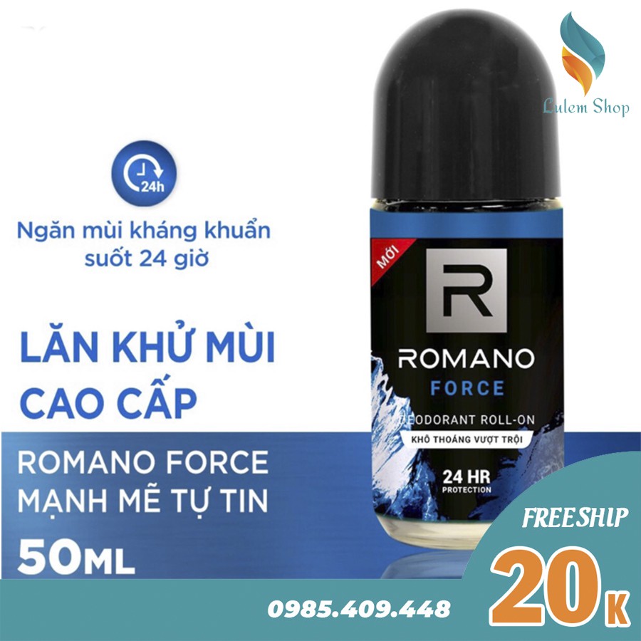 Lăn khử mùi cao cấp Romano 50ml (có 4 mùi)