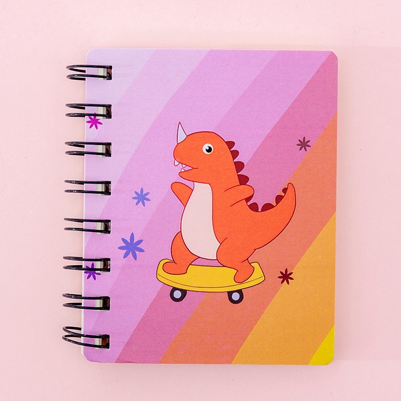 Cute Cartoon Magic Dinosaur Rollover Coil Notebook Student Mini-PortableA7Notebook Pocket Notepad