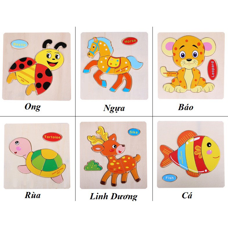 Tranh Ghép Hình Gỗ 3D Size To - Puzzle Cho Bé Phát Triển Tư Duy