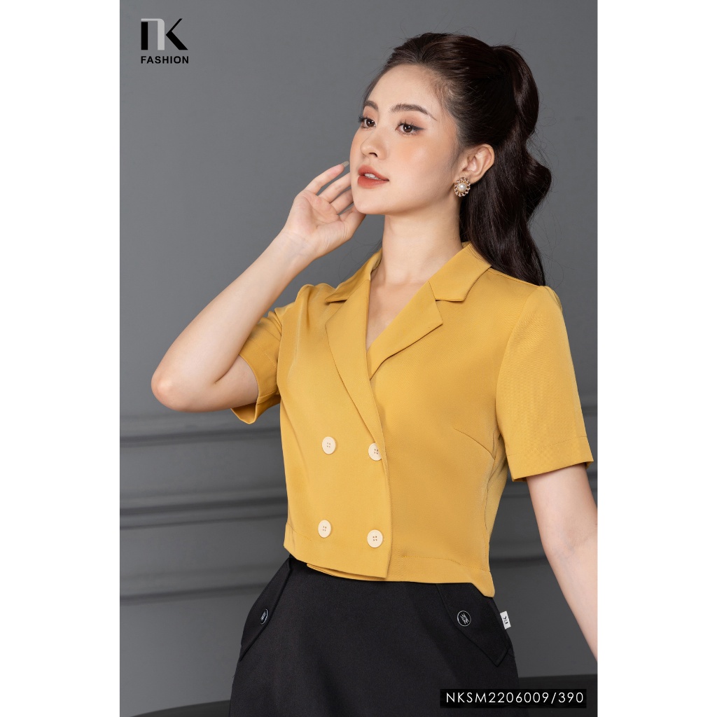 Áo Sơ Mi NK FASHION Thiết Kế Cổ Ve Kết Hợp Cúc Dọc Chất Liệu Nhập Hàn Cao Cấp Thanh Lịch NKSM2206009