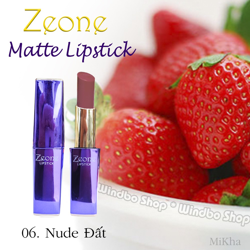 Son Lì Dưỡng Môi Zeone Matte Lipstick - Màu 06 Nude Đất