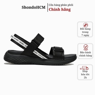  Giày sandal Shondo nam nữ quai ngang đen trắng F7N1016 Shondo chính hãng 