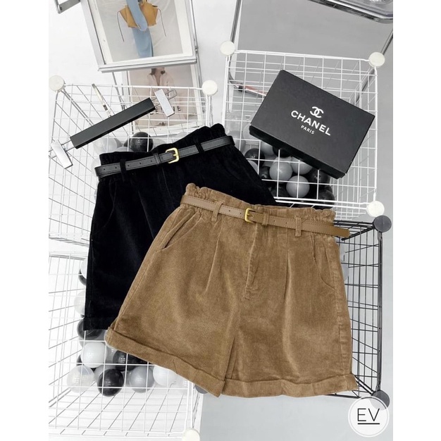 quần sooc nữ, quần đùi nữ gấu lật chất nhung 2 màu cao cấp | BigBuy360 - bigbuy360.vn