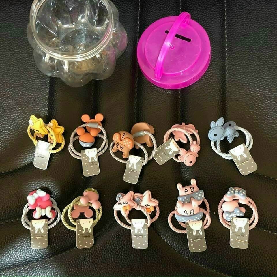 Dây cột tóc siêu xinh cho bé kèm hộp đựng gọn gàng