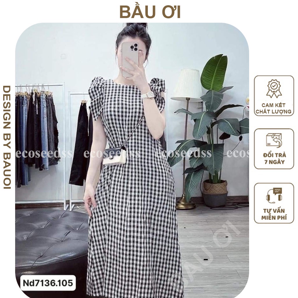 [BAUOII V56] VÁY BẦU KẺ CARO CÁNH TIÊN THỜI TRANG HÀN QUỐC - ĐẦM BẦU CÔNG SỞ CAO CẤP, MẶC ĐI LÀM ĐI CHƠI ĐỀU ĐẸP
