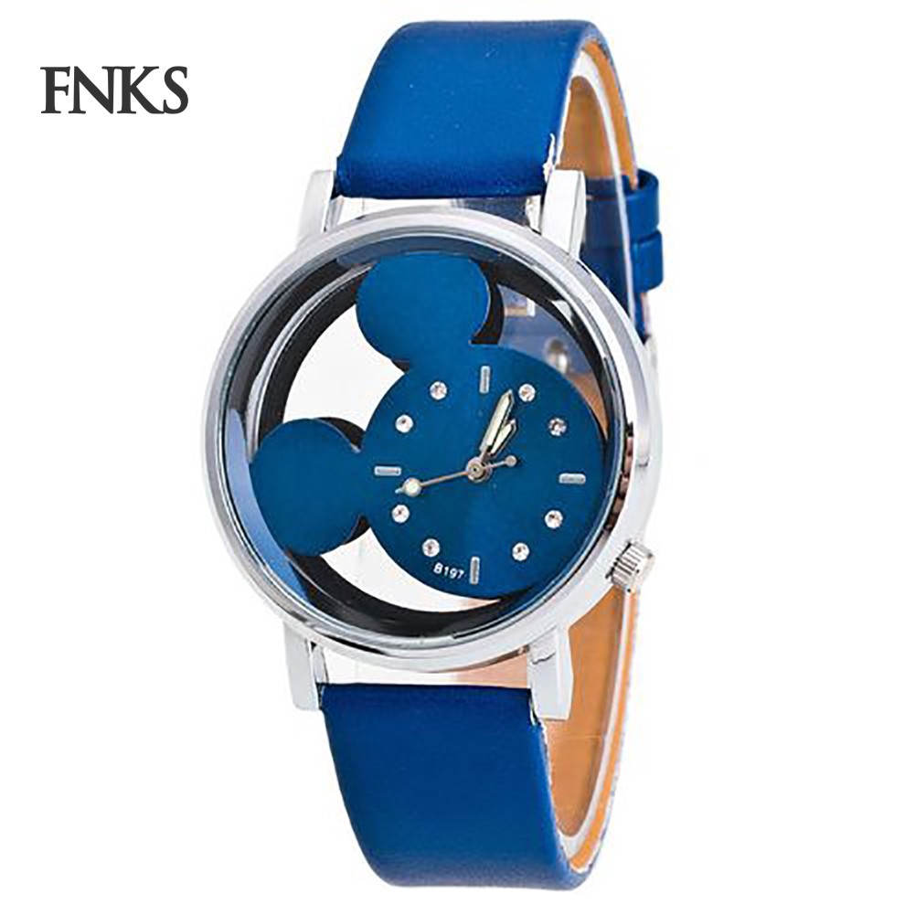 Đồng hồ kim họa tiết chuột Mickey dây đeo giả da dễ thương cho bé | BigBuy360 - bigbuy360.vn