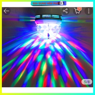 Bóng đèn led quả cầu trang trí xoay vũ trường mini Gia Đình - 7 Màu đui E27