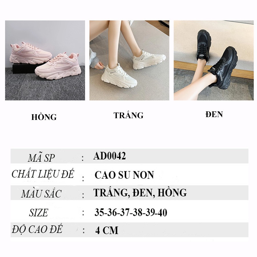 Giày thể thao tăng chiều cao sneaker nữ thời trang hàn quốc 2021 chính hãng hàng hiệu cao cấp TAMI-AD0042