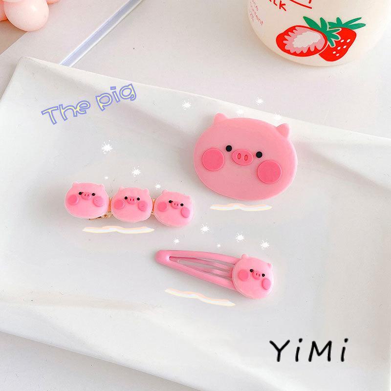 Kẹp Tóc Mái Thiết Kế Hình Chú Heo Hồng Dễ Thương