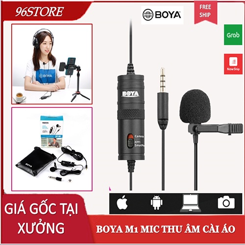 Micro Thu Âm Cài Áo BOYA M1 Sử Dụng LIVESTREAM, YOUTUBE,...