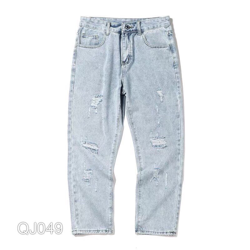 Quần Baggy Jean Nam Rách - Quần Jean Nam Rách- Phong Cách Hàn Quốc