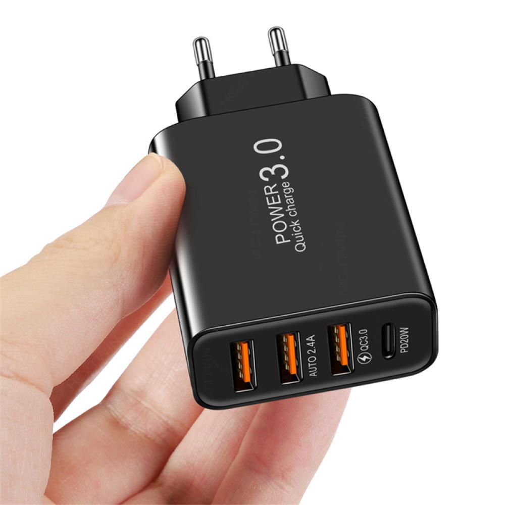 Cốc Sạc Nhanh 3 Cổng USB + PD QC3.0 Type-C 3 Giao Diện USB 5V / 3.5A 9V / 2A 12V / 1.5A K3O7
