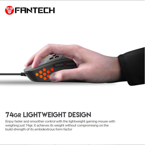 Chuột chơi Game FANTECH HIVE UX2, 50 triệu lần click, DPI 12000, sử dụng cáp USB và đèn LED RGB dành cho Game thủ