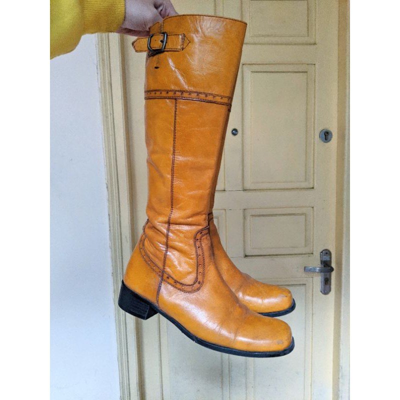 Boots Nhật si da thật size 35