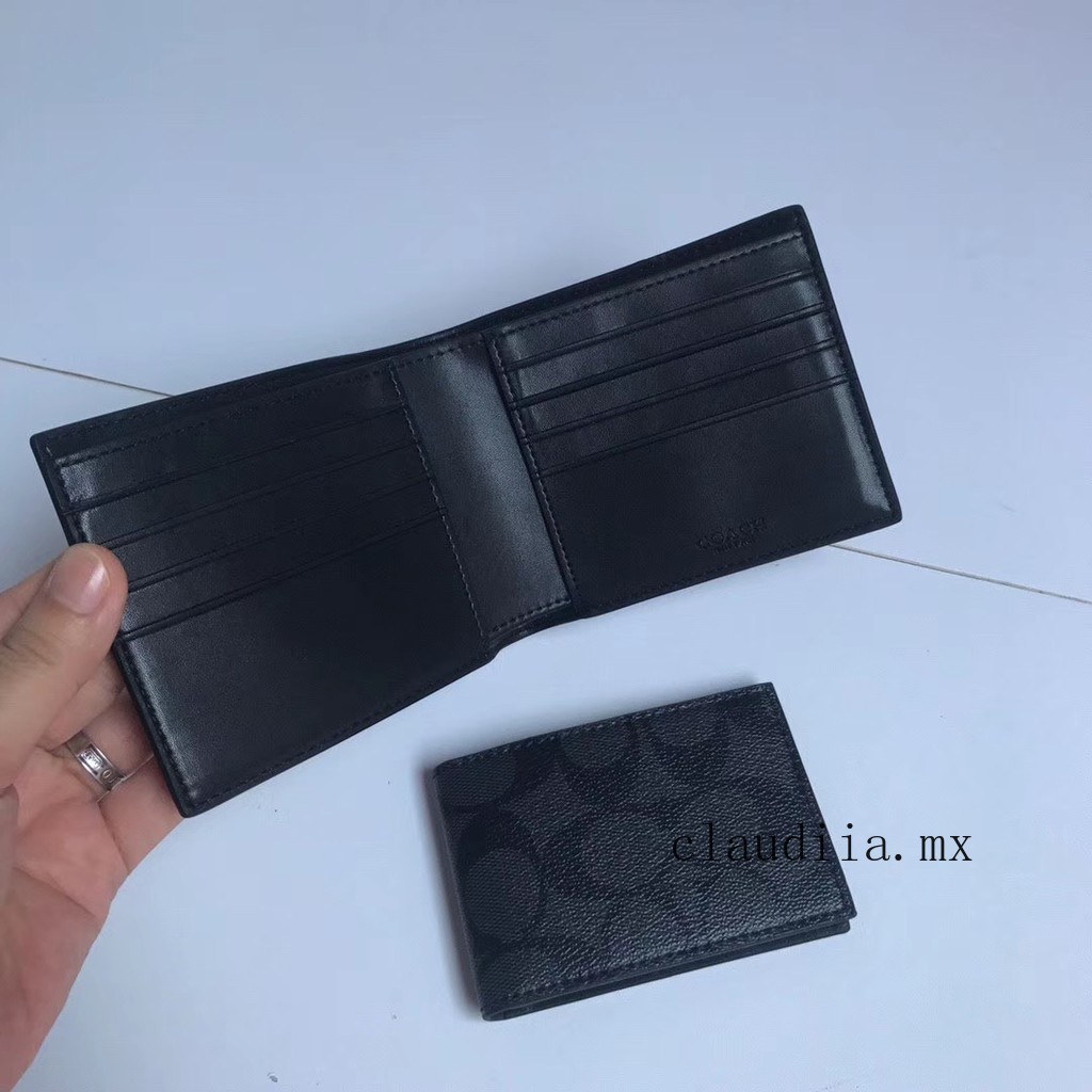 Ví Da Ngắn Phong Cách Cổ Điển Thời Trang Sang Trọng Cho Nam Coach * F74993 F68217 *