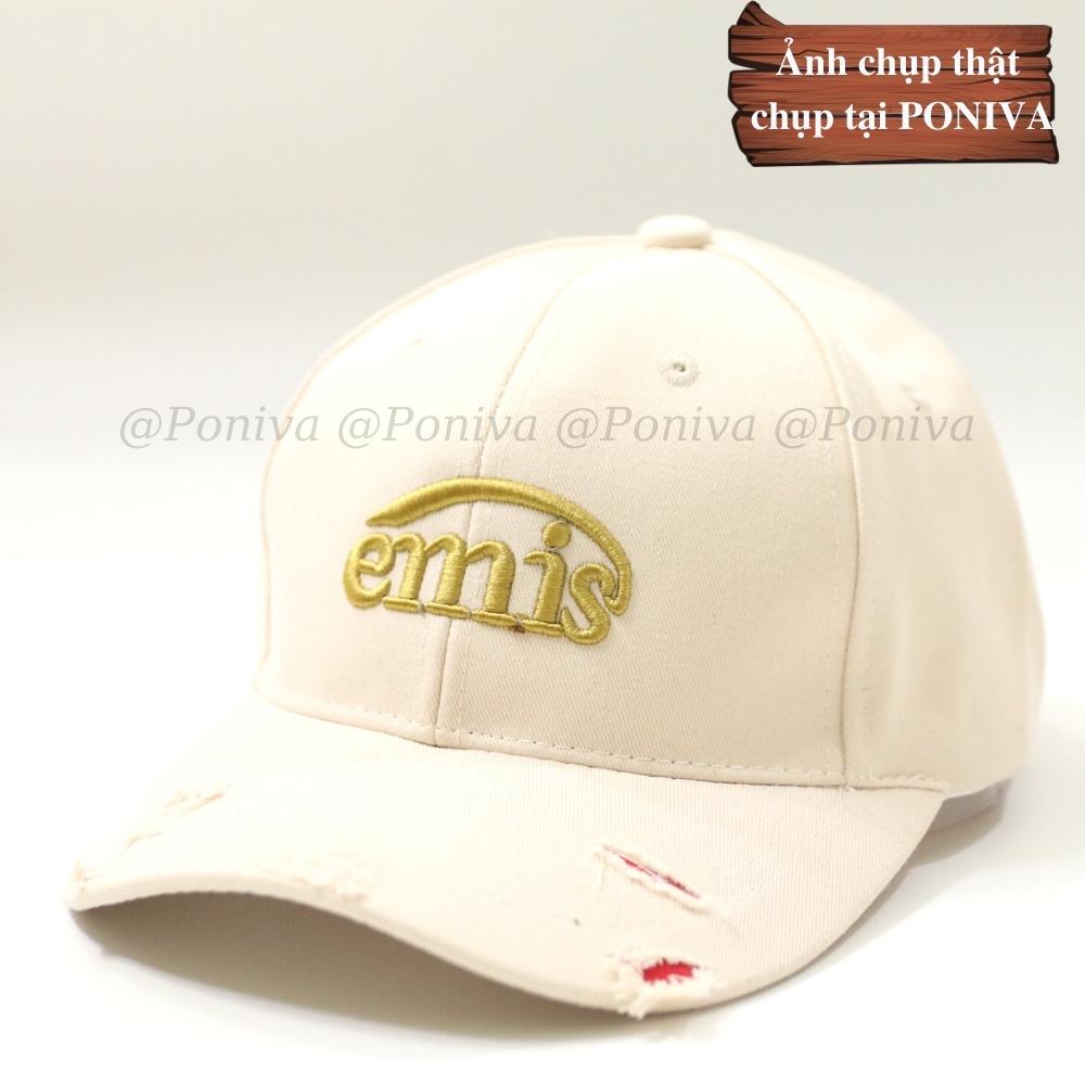 Mũ lưỡi trai ❤️ Nón kết thêu chữ emis chất kaki cao cấp phối tua rua form unisex phong cách Ulzzang PONIVA siêu hot