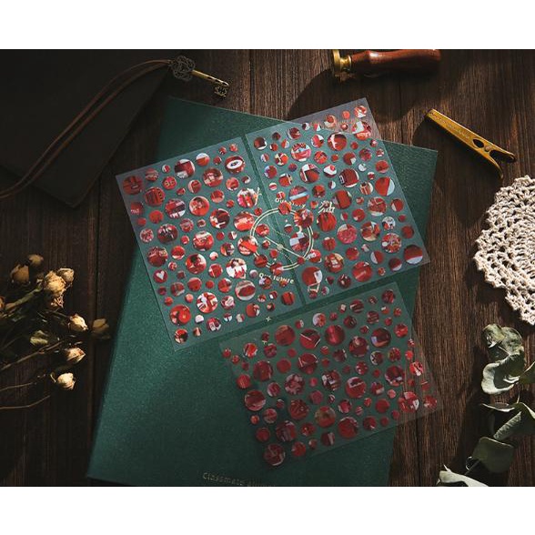 Bộ 3 tờ sticker chấm tròn