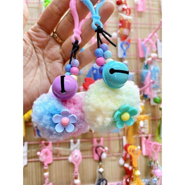 🌈CÓ SẴN🌈🌸Móc khoá cục bông Bồ hóng màu pastel siu cute đáng iuuu