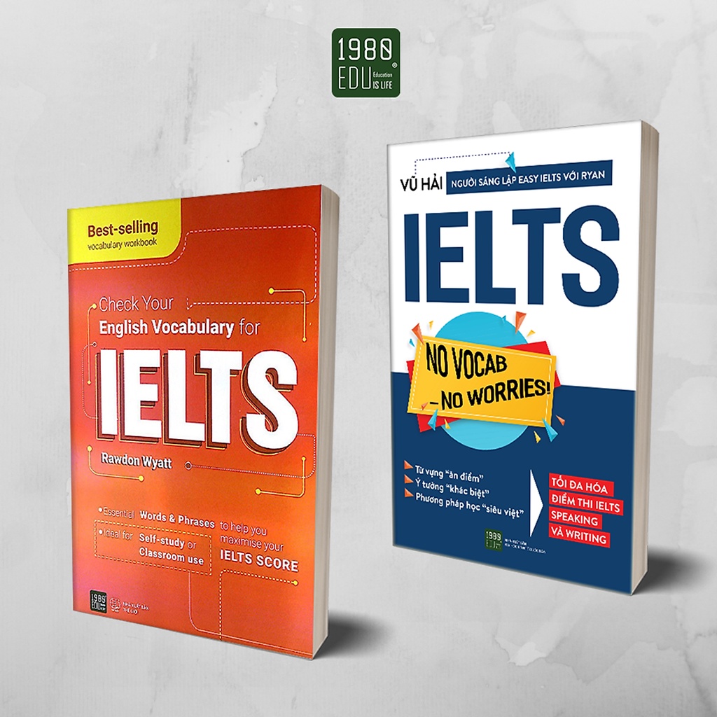 Combo sách chinh phục IELTS đỉnh cao: No Vocab – No Worries + Check Your English Vocabulary For IELTS
