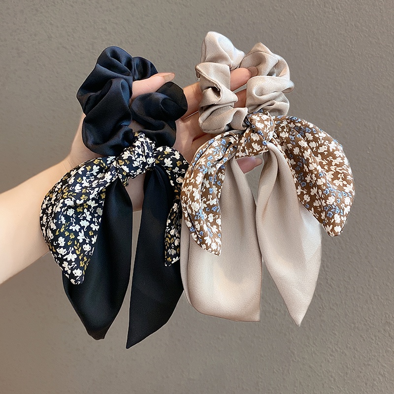 Dây Cột Tóc Co Giãn Thắt Nơ Phong Cách Pháp Xinh Xắn Cho Nữ