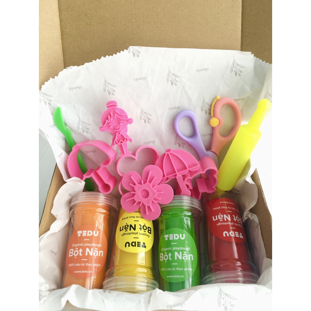 Combo bột nặn đất nặn an toàn TEDU quà tặng 179 - Khuôn chủ đề