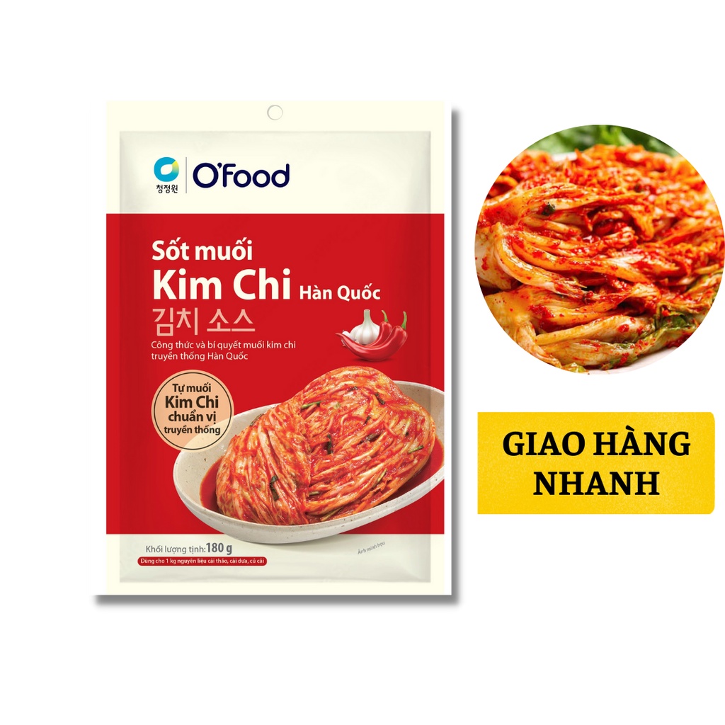 Sốt muối kim chi O'Food gói 180g, nguyên bản công thức chuẩn vị kim chi Hàn Quốc