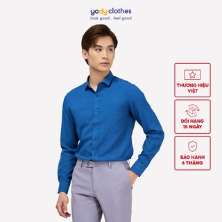 YODY áo sơ mi nam chất liệu cà phê tay dài SMM3010