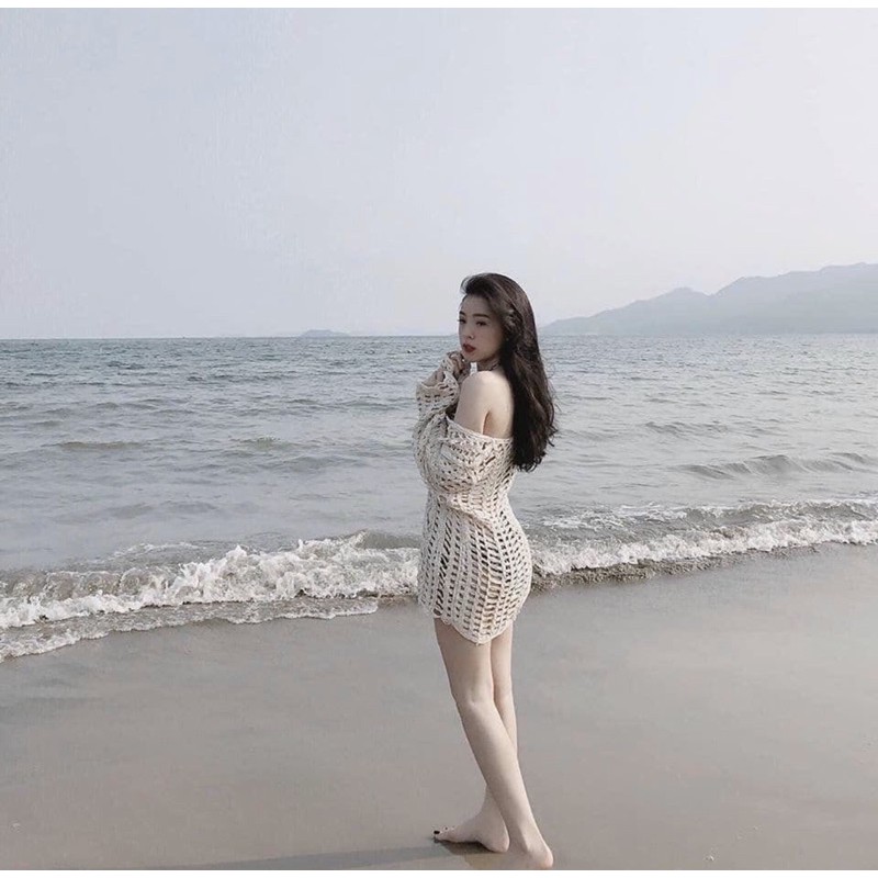 [K08] &lt;ÁO CHOÀNG&gt; ÁO LƯỚI CHAUBUI MÀU TRẮNG