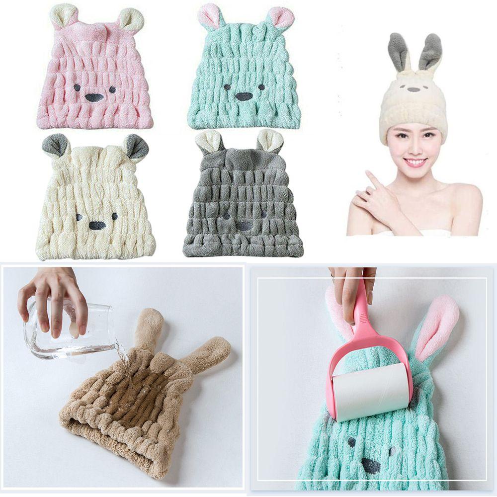 Mũ Trùm Đầu Làm Khô Tóc Hình Hoạt Hình Thấm Hút Tốt Cho Bé