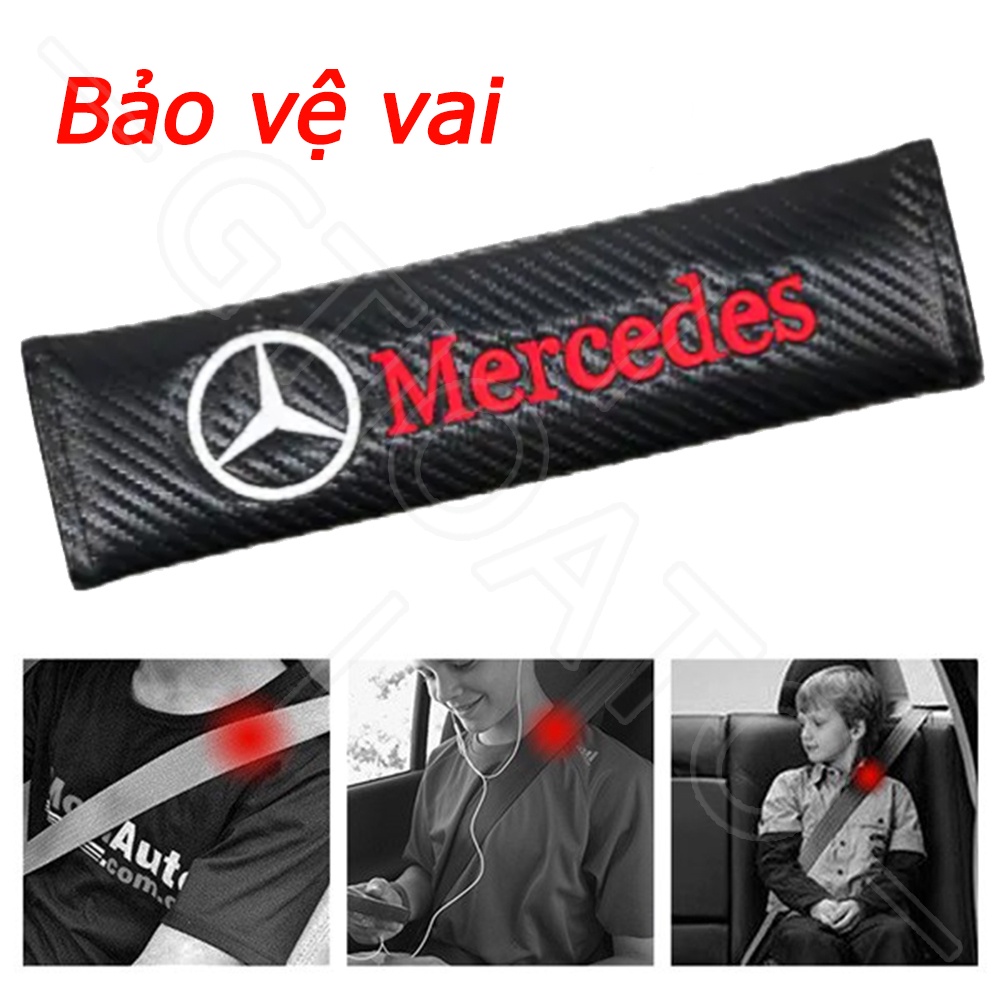 GTIOATO Sợi Carbon DâY Đai An ToàN Ô Tô CàI DâY An ToàN Ô Tô BọC DâY An ToàN Xe HơI Đệm Bọc Dây Đai An Toàn Xe Hơi Phụ KiệN Ô Tô Phụ KiệN Trang Trí Ô Tô Cho Mercedes Benz W204 G63 GLC C200 W205 C300 AMG GLC300 E300 W213 W212