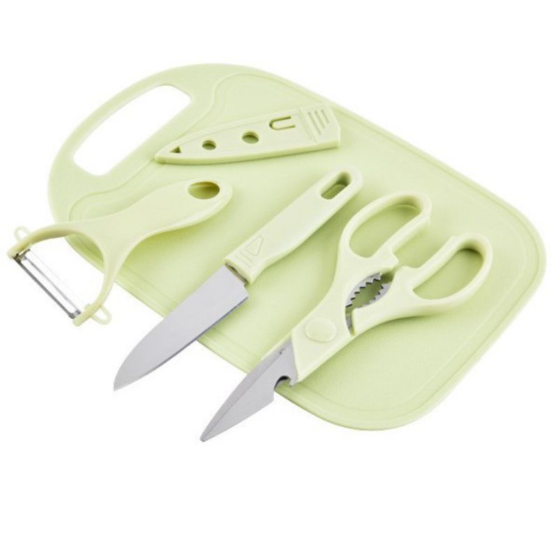 Bộ dao thớt chế biến ăn dặm 4 chi tiết cho bé hàng đẹp