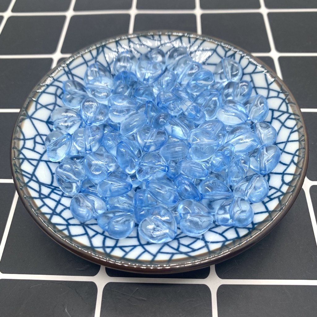 Bộ 60 hạt nhựa acrylic trong suốt 10mm hình trái tim dùng làm trang sức DIY-30