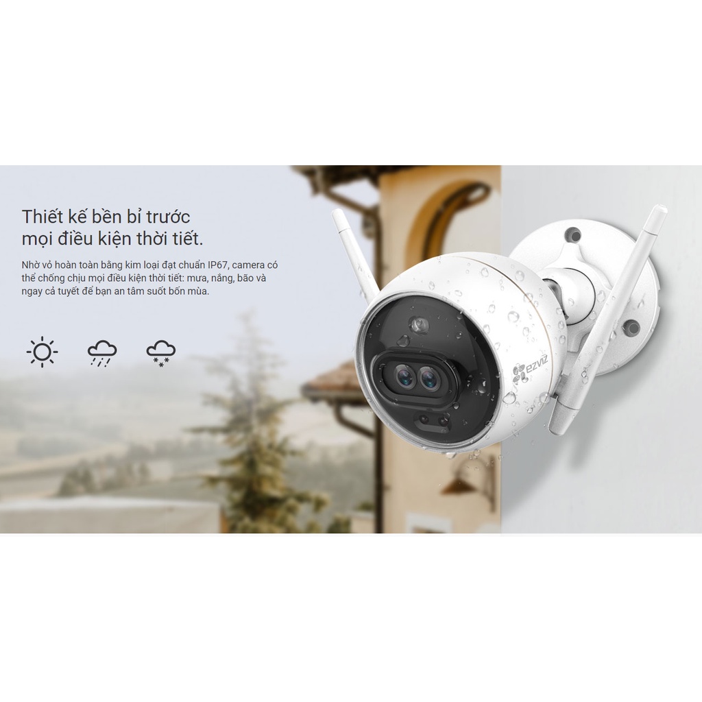 Camera ip wifi thông minh ezviz c3x ống kính kép siêu nét, công nghệ AI