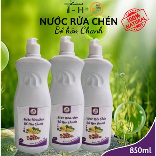Nước rửa chén bát hữu cơ bồ hòn chanh Anh Minh - chiết xuất bồ hòn cô đặc, sả, chanh tươi, an toàn với mọi da tay