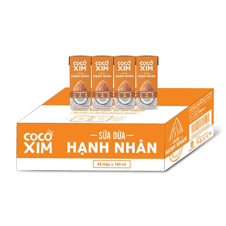 LỐC 4 HỘP SỮA DỪA HẠNH NHÂN NƯỚC TRÁI CÂY DINH DƯỠNG CÂN BẰNG CHO SỨC KHỎE - COCOXIM 180ML