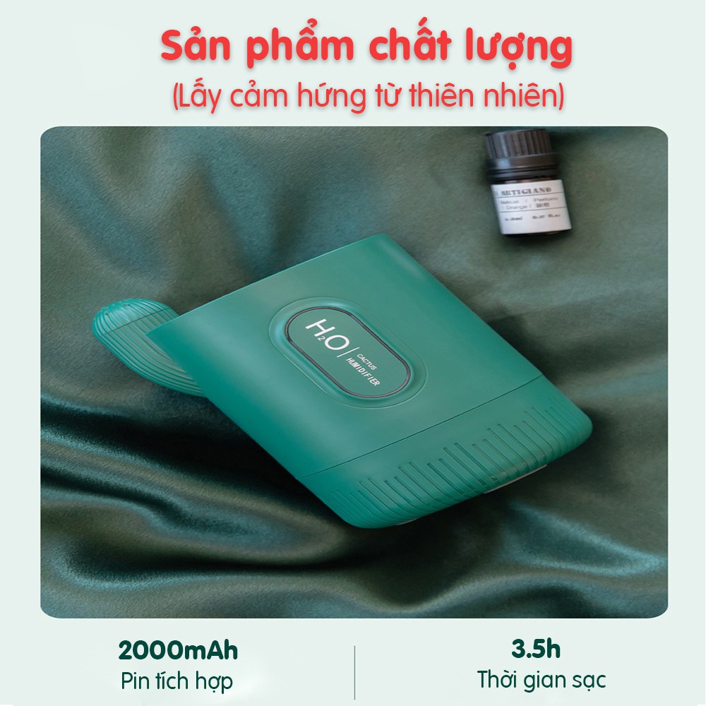 Máy xông tinh dầu khuếch tán hương thơm PIN SẠC – Máy phun sương tạo ẩm - Bảo hành 3 tháng - Kaizo Mart