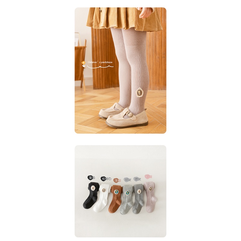 Quần legging/Quần tất cho bé gái, thêu hoa, phong cách Hàn Quốc, một màu, mẫu mới nhất, mẫu phù hợp cho mùa thu đông